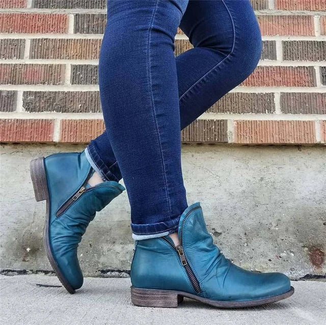 💝Last Day 50% OFF⭐Women Zipper Waterproof Ankle-Support Boots