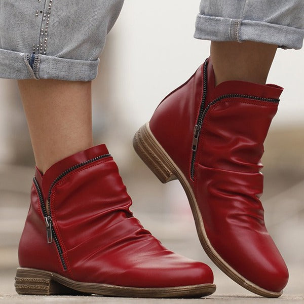 💝Last Day 50% OFF⭐Women Zipper Waterproof Ankle-Support Boots