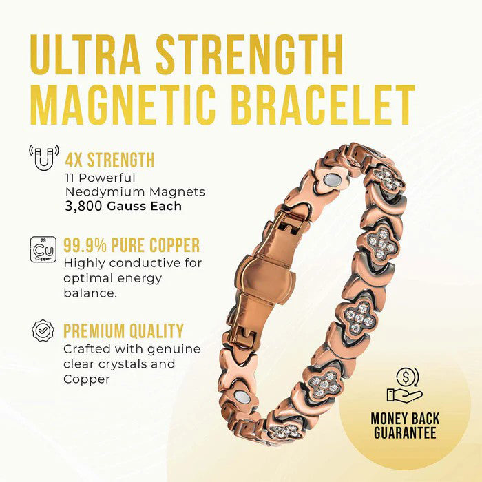 Diystar® Copper Bracelets for Women. Pure Copper Magnetic Bracelet with 3800 Gauss Effective Magnets